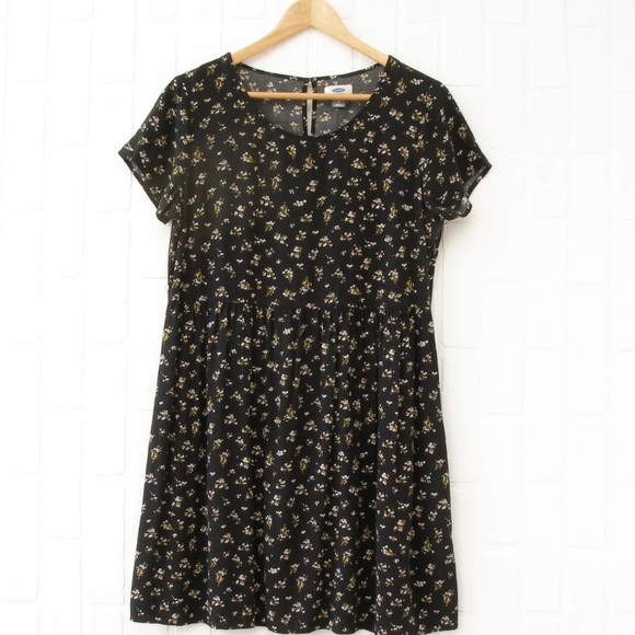 Old Navy Black Floral Mini Dress - Picture 2 of 7